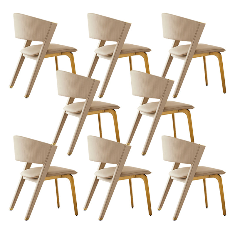 Home Indoor Side Chair Glam Upholstered Armless Chair in Beige