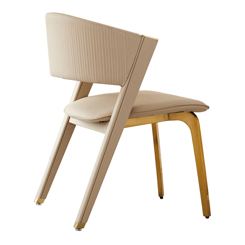 Home Indoor Side Chair Glam Upholstered Armless Chair in Beige