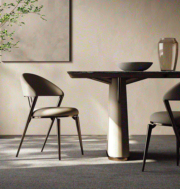 Sedia da pranzo a casa sedia laterale aperta.