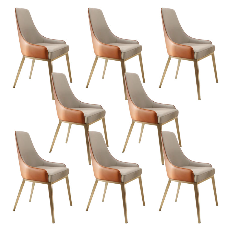 Chaises de salle à manger sans bras rembourrées à l'intérieur chaise Parsons avec des jambes en métal
