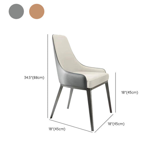 Indoor Upholstered Armless Dining Chairs Parsons Chair with Metal Legs