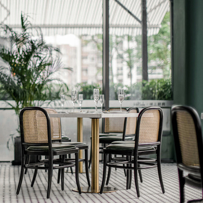 Sedia da pranzo con cucina in metallo contemporaneo sedia da pranzo aperta