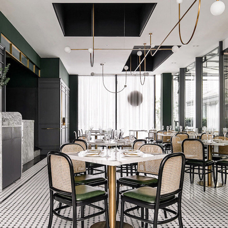 Sedia da pranzo con cucina in metallo contemporaneo sedia da pranzo aperta