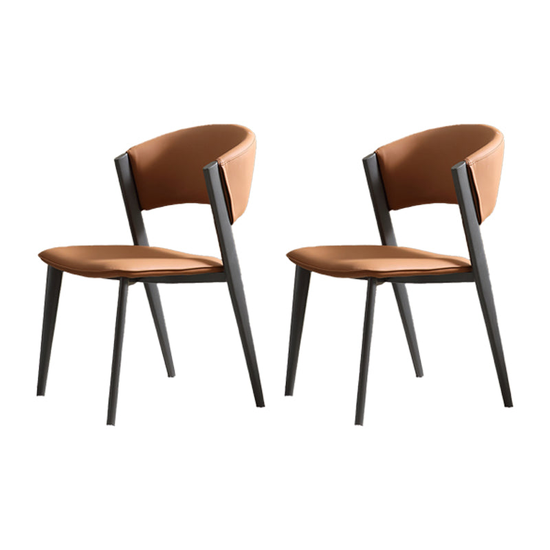 Contemporary Kitchen Dining Chairs Open Back Dining Side Chair Orange 2 Piece Set Clearhalo 'Dining Chairs' 'Dining Tables & Seating' 'dining_chair' 'furn' 'furn_dining_chair' 'Furniture' 'Kitchen & Dining Furniture' 6593724