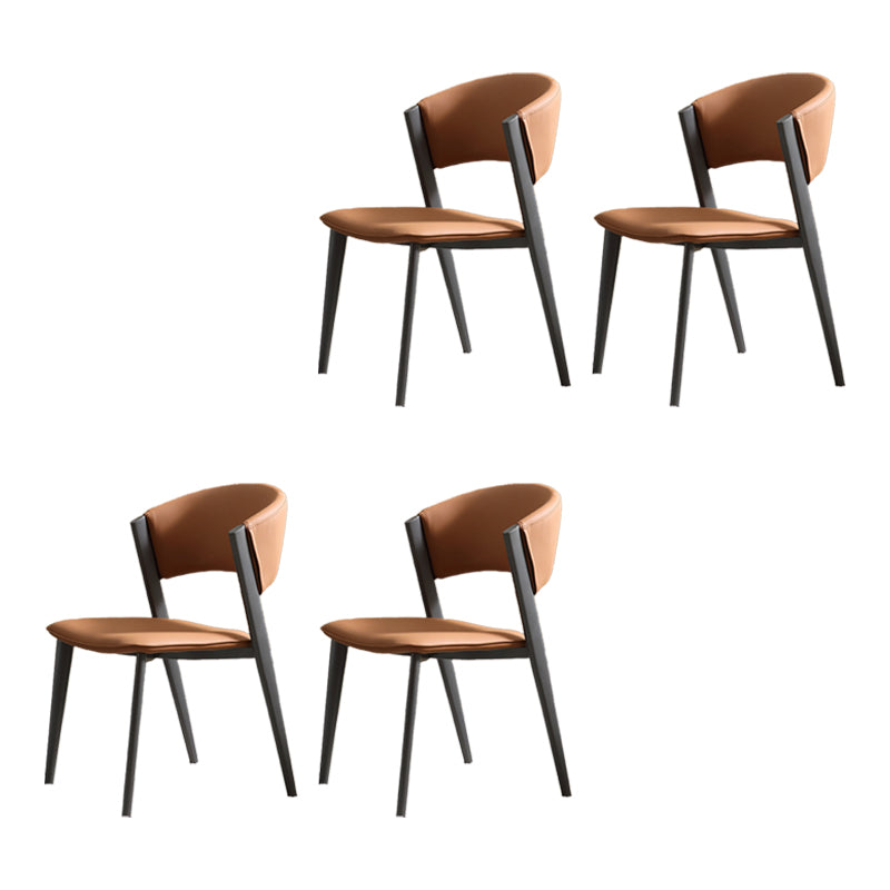 Contemporary Kitchen Dining Chairs Open Back Dining Side Chair Orange 4 Piece Set Clearhalo 'Dining Chairs' 'Dining Tables & Seating' 'dining_chair' 'furn' 'furn_dining_chair' 'Furniture' 'Kitchen & Dining Furniture' 6593725