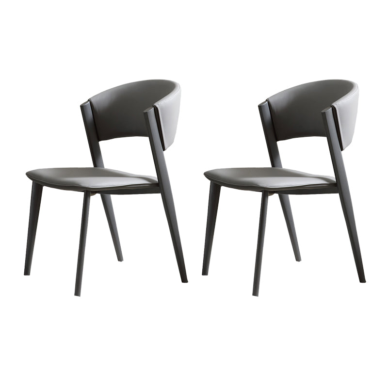 Contemporary Kitchen Dining Chairs Open Back Dining Side Chair Gray 2 Piece Set Clearhalo 'Dining Chairs' 'Dining Tables & Seating' 'dining_chair' 'furn' 'furn_dining_chair' 'Furniture' 'Kitchen & Dining Furniture' 6593731