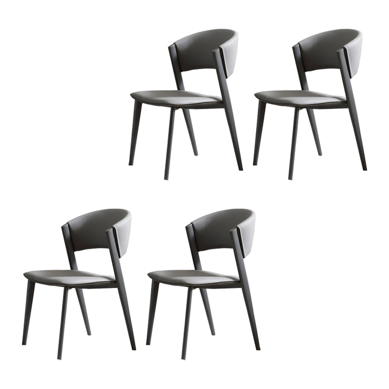 Contemporary Kitchen Dining Chairs Open Back Dining Side Chair Gray 4 Piece Set Clearhalo 'Dining Chairs' 'Dining Tables & Seating' 'dining_chair' 'furn' 'furn_dining_chair' 'Furniture' 'Kitchen & Dining Furniture' 6593733