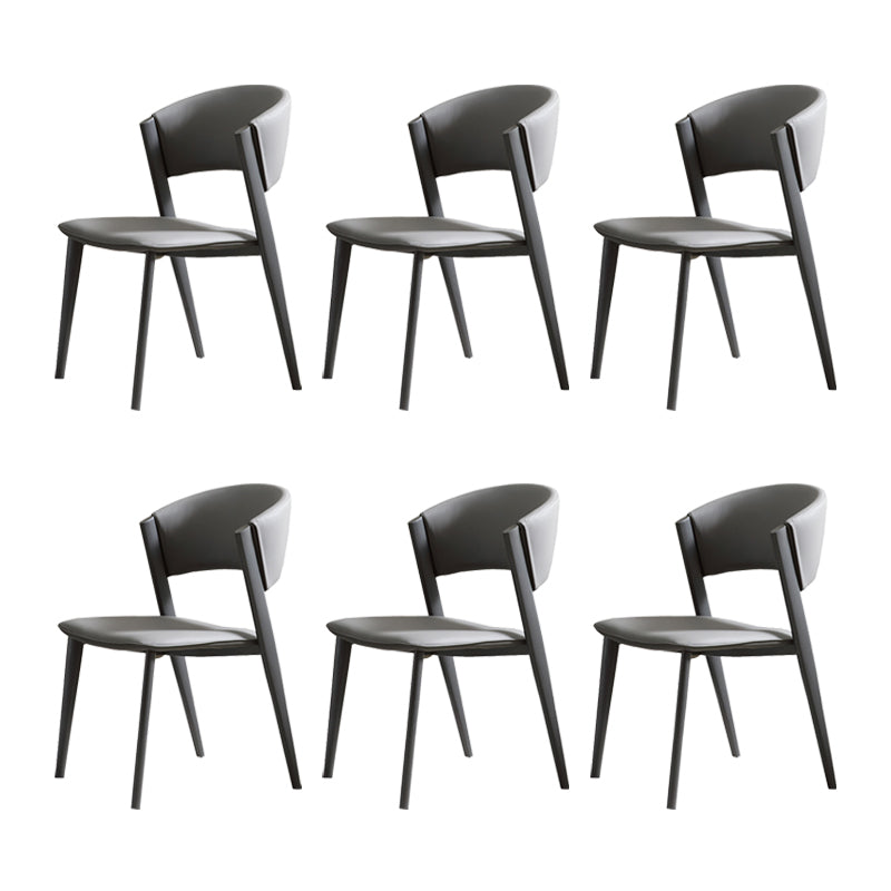 Contemporary Kitchen Dining Chairs Open Back Dining Side Chair Gray 6 Piece Set Clearhalo 'Dining Chairs' 'Dining Tables & Seating' 'dining_chair' 'furn' 'furn_dining_chair' 'Furniture' 'Kitchen & Dining Furniture' 6593735
