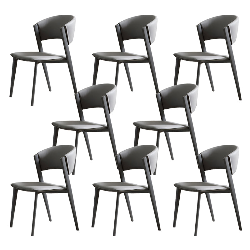 Contemporary Kitchen Dining Chairs Open Back Dining Side Chair Gray 8 Piece Set Clearhalo 'Dining Chairs' 'Dining Tables & Seating' 'dining_chair' 'furn' 'furn_dining_chair' 'Furniture' 'Kitchen & Dining Furniture' 6593737
