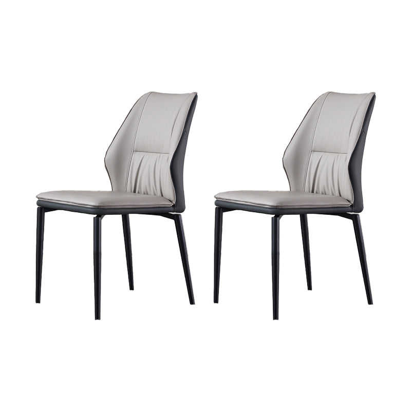 Industrial Dining Room Side Chair Metal Legs Wingback Chairs Cream Gray 2 Piece Set Clearhalo 'Dining Chairs' 'Dining Tables & Seating' 'dining_chair' 'furn' 'furn_dining_chair' 'Furniture' 'Kitchen & Dining Furniture' 6593759