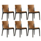 Faux Leather Kitchen Dining Side Chair Armless Dining Chair with Wood Legs