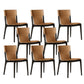 Faux Leather Kitchen Dining Side Chair Armless Dining Chair with Wood Legs