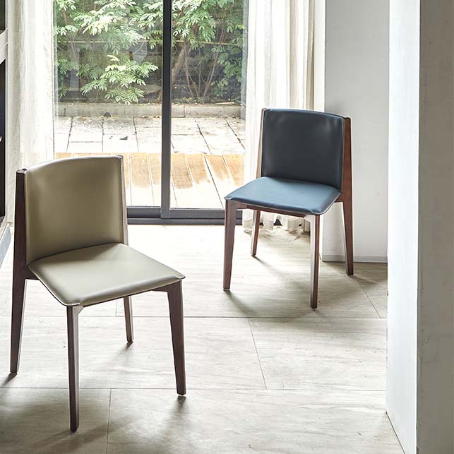 Armless Kitchen Dining Side Chair Faux Leather Chair with Wood Legs