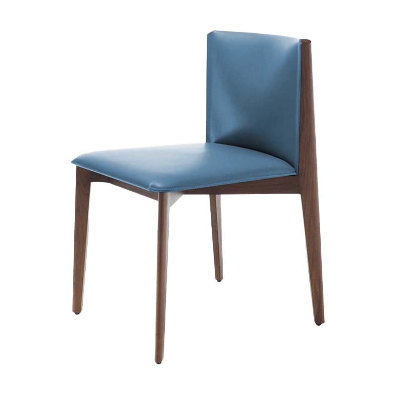 Armless Kitchen Dining Side Chair Faux Leather Chair with Wood Legs