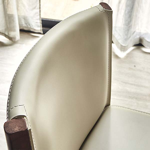 Armless Kitchen Dining Side Chair Faux Leather Chair with Wood Legs