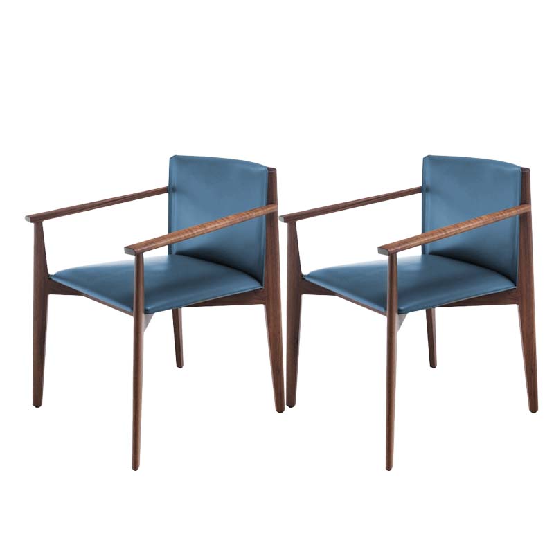 Armless Kitchen Dining Side Chair Faux Leather Chair with Wood Legs