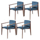 Armless Kitchen Dining Side Chair Faux Leather Chair with Wood Legs