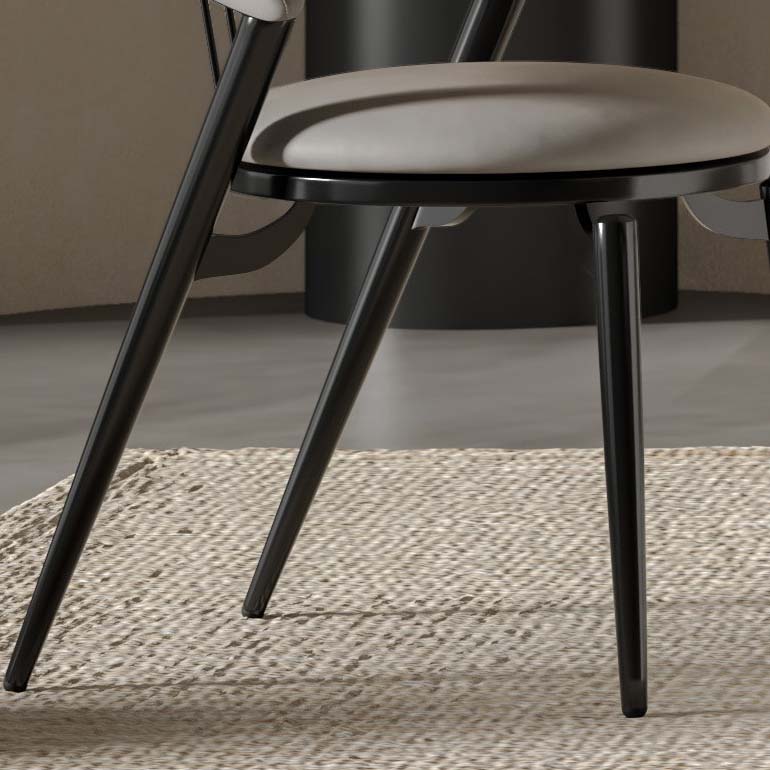 Armless Upholstered Dining Chairs Faux Leather Kitchen Dining Side Chair