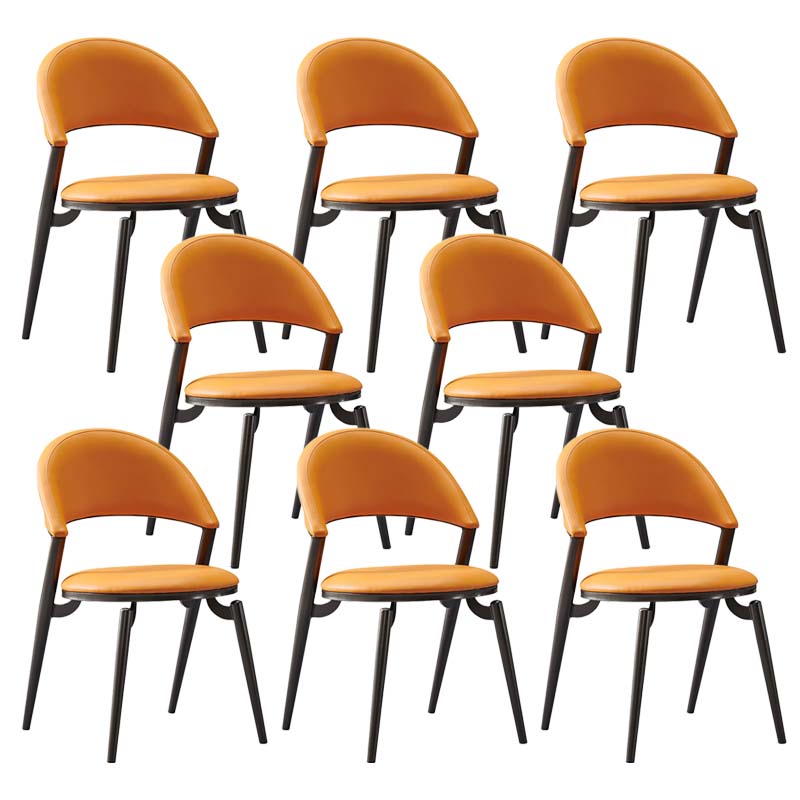 Armless Upholstered Dining Chairs Faux Leather Kitchen Dining Side Chair