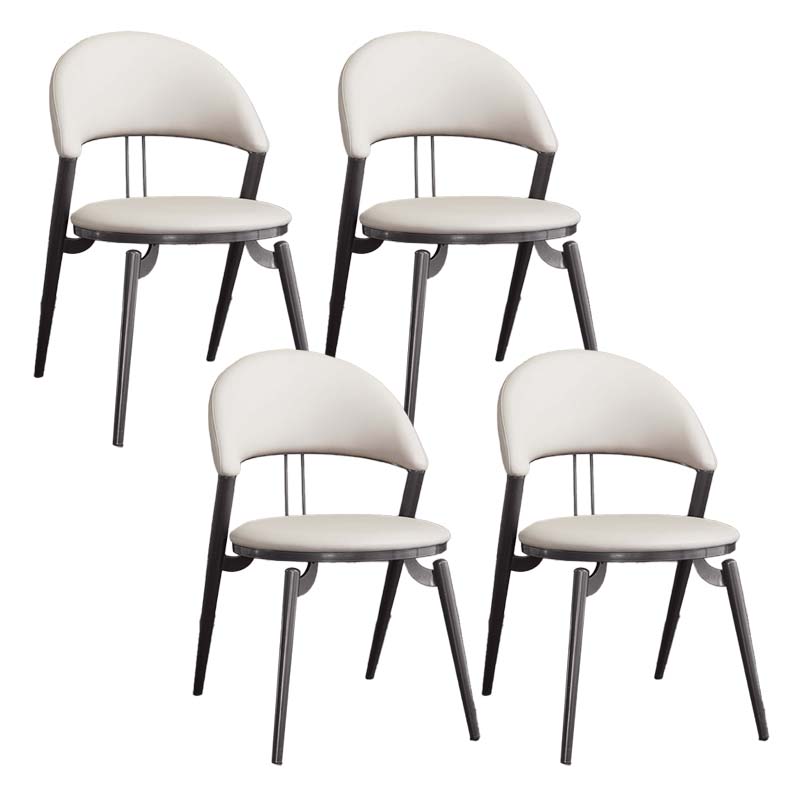 Armless Upholstered Dining Chairs Faux Leather Kitchen Dining Side Chair