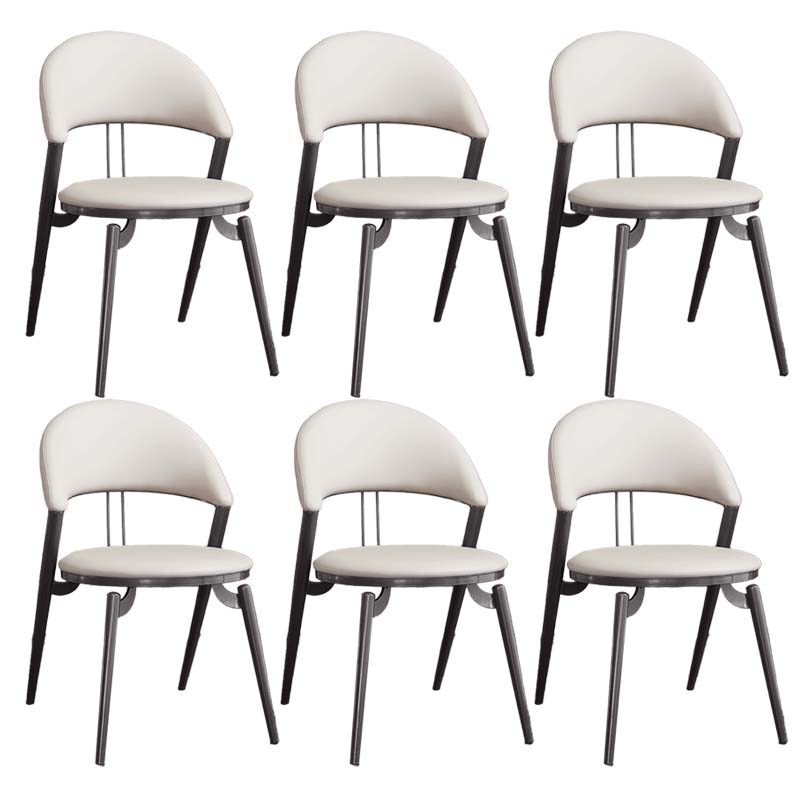 Armless Upholstered Dining Chairs Faux Leather Kitchen Dining Side Chair