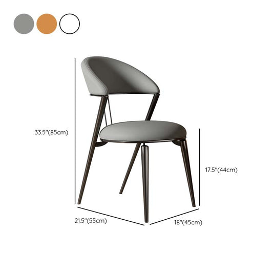 Armless Upholstered Dining Chairs Faux Leather Kitchen Dining Side Chair