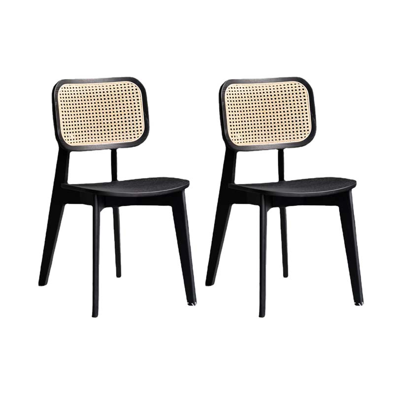 Armless Kitchen Dining Side Chair Wood Open Back Dining Side Chair