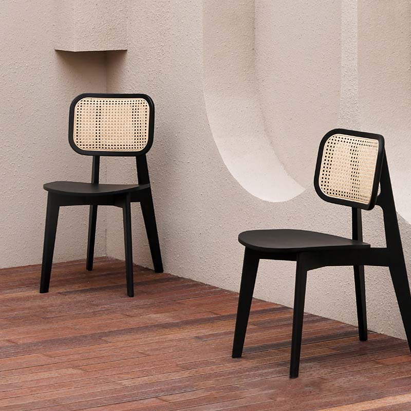 Armless Kitchen Dining Side Chair Wood Open Back Dining Side Chair