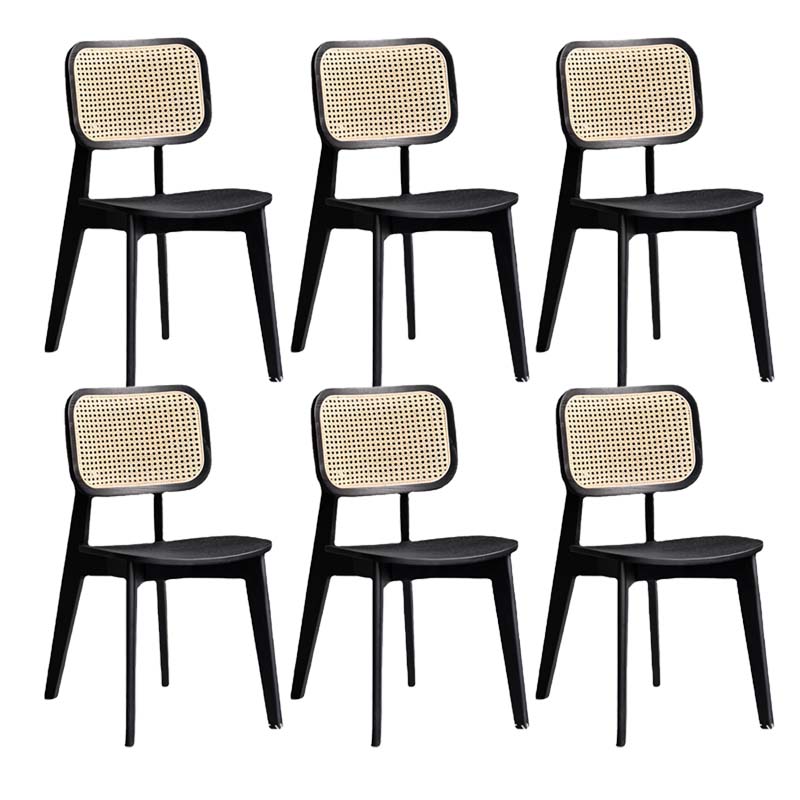 Armless Kitchen Dining Side Chair Wood Open Back Dining Side Chair