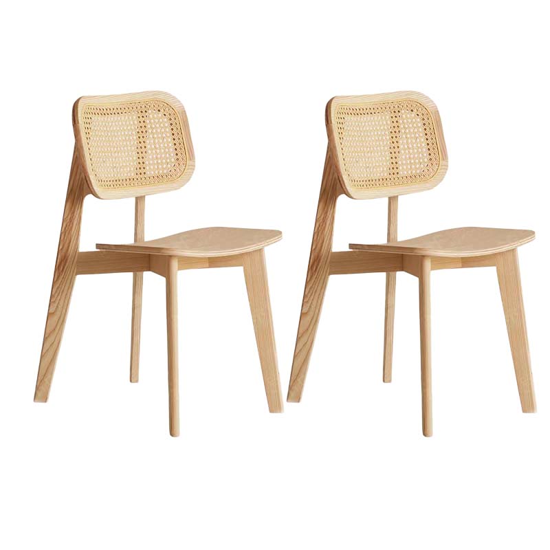 Armless Kitchen Dining Side Chair Wood Open Back Dining Side Chair