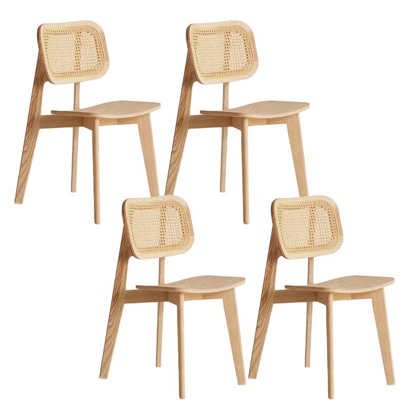 Armless Kitchen Dining Side Chair Wood Open Back Dining Side Chair