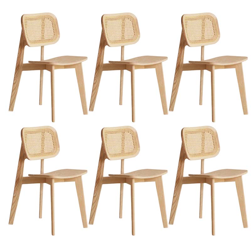 Armless Kitchen Dining Side Chair Wood Open Back Dining Side Chair