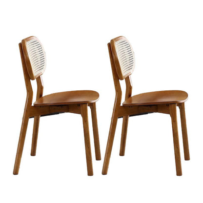 Armless Kitchen Dining Side Chair Wood Open Back Dining Side Chair