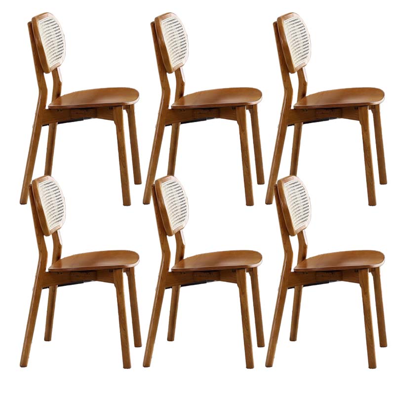 Armless Kitchen Dining Side Chair Wood Open Back Dining Side Chair