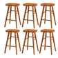 Contemporary Backless Bar Stools Solid Wood Dining Stool with Footrest