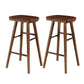 Contemporary Backless Bar Stools Solid Wood Dining Stool with Footrest