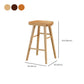 Contemporary Backless Bar Stools Solid Wood Dining Stool with Footrest