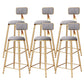 Glam Armless Backrest Counter Stool Iron Bar Stool with Cushion and Pedal for Balcony