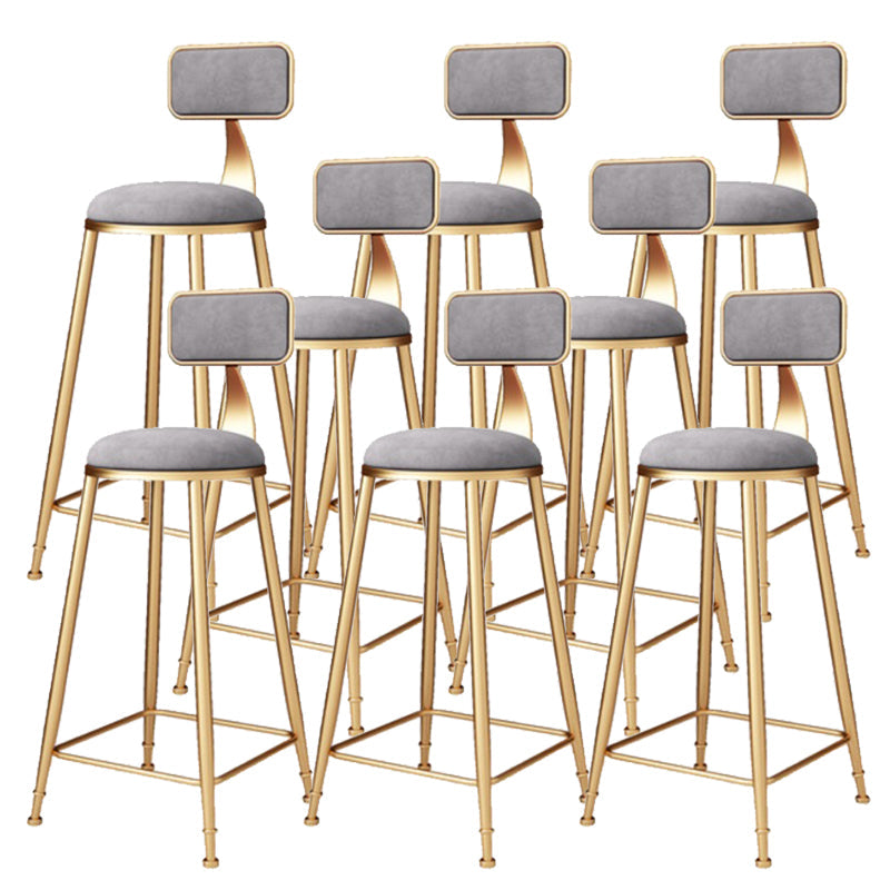 Tabouret de comptoir de dos de dos de dos glamour sans arme avec coussin et pédale pour balcon