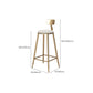 Glam Armless Backrest Counter Stool Iron Bar Stool with Cushion and Pedal for Balcony