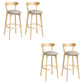 Tabouret de bar en bois de tabouret de comptoir de dossier sans bras industriel avec pédale pour café