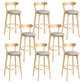 Tabouret de bar en bois de tabouret de comptoir de dossier sans bras industriel avec pédale pour café