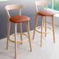Tabouret de bar en bois de tabouret de comptoir de dossier sans bras industriel avec pédale pour café