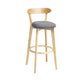 Tabouret de bar en bois de tabouret de comptoir de dossier sans bras industriel avec pédale pour café
