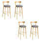Tabouret de bar en bois de tabouret de comptoir de dossier sans bras industriel avec pédale pour café