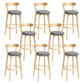 Tabouret de bar en bois de tabouret de comptoir de dossier sans bras industriel avec pédale pour café