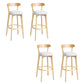 Tabouret de bar en bois de tabouret de comptoir de dossier sans bras industriel avec pédale pour café