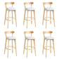 Tabouret de bar en bois de tabouret de comptoir de dossier sans bras industriel avec pédale pour café