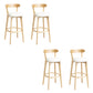 Tabouret de bar en bois de tabouret de comptoir de dossier sans bras industriel avec pédale pour café