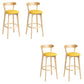 Tabouret de bar en bois de tabouret de comptoir de dossier sans bras industriel avec pédale pour café